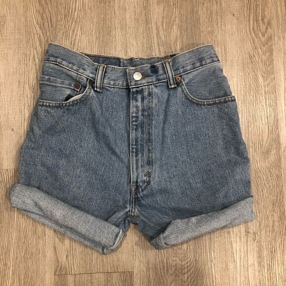 LEVI’S Upcycled Cutoff Jean Shorts Size S - Picture 1 of 5